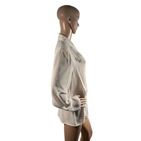 Laura and Jayne Women’s Vintage White Blouse Button Up 80s 90s Size 14 - Picture 6 of 15